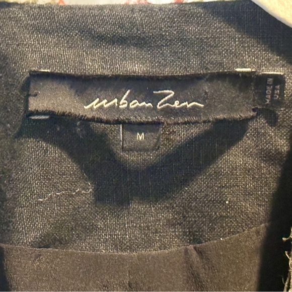 Urban Zen Patchwork Artisan Jacket M Linen Cotton Silk Hand Stitched Made In USA - Picture 8 of 10